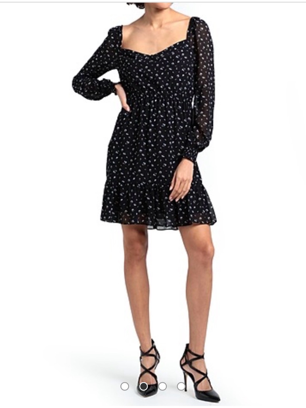 MICHAEL Michael Kors Black Floral Long Sleeve Mini Dress